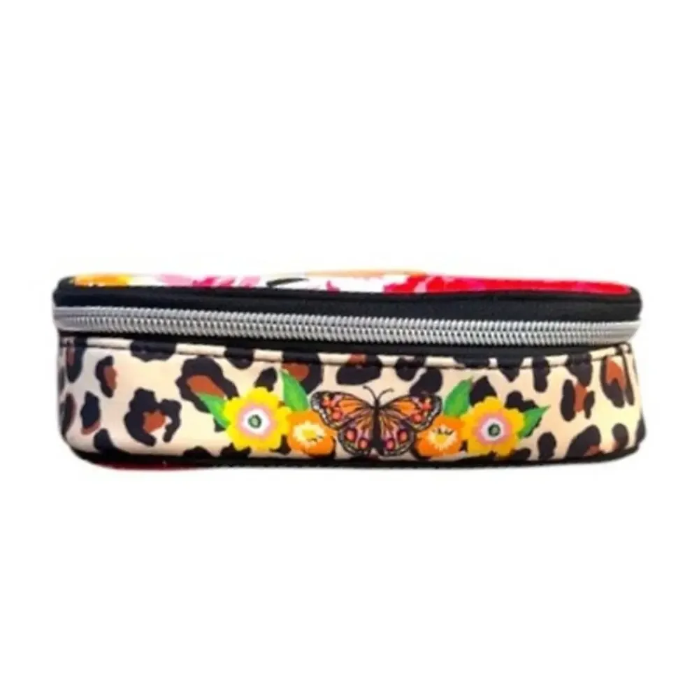 Brighton Garden Spots Jewelry Case Leopard Floral Travel Organizer NWOT